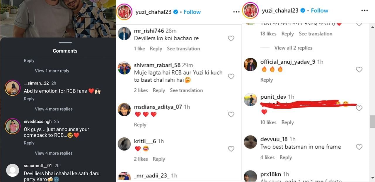 फैंस ने किए कमेंट (photo credit: instagram/yuzi_chahal23)